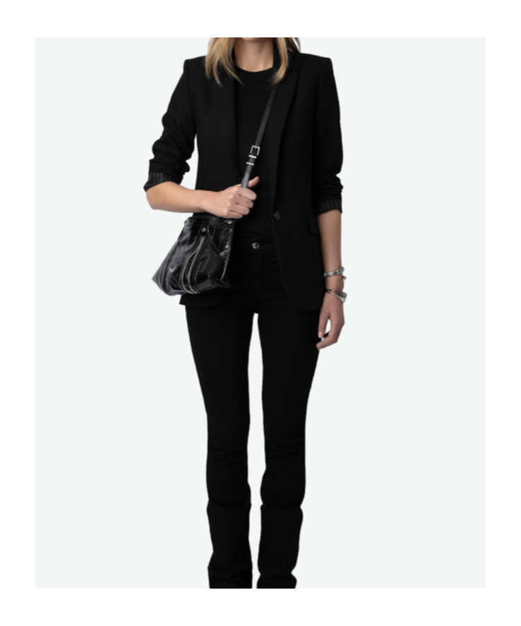 Zadig & Voltaire Zippered Shoulder Bag In Black