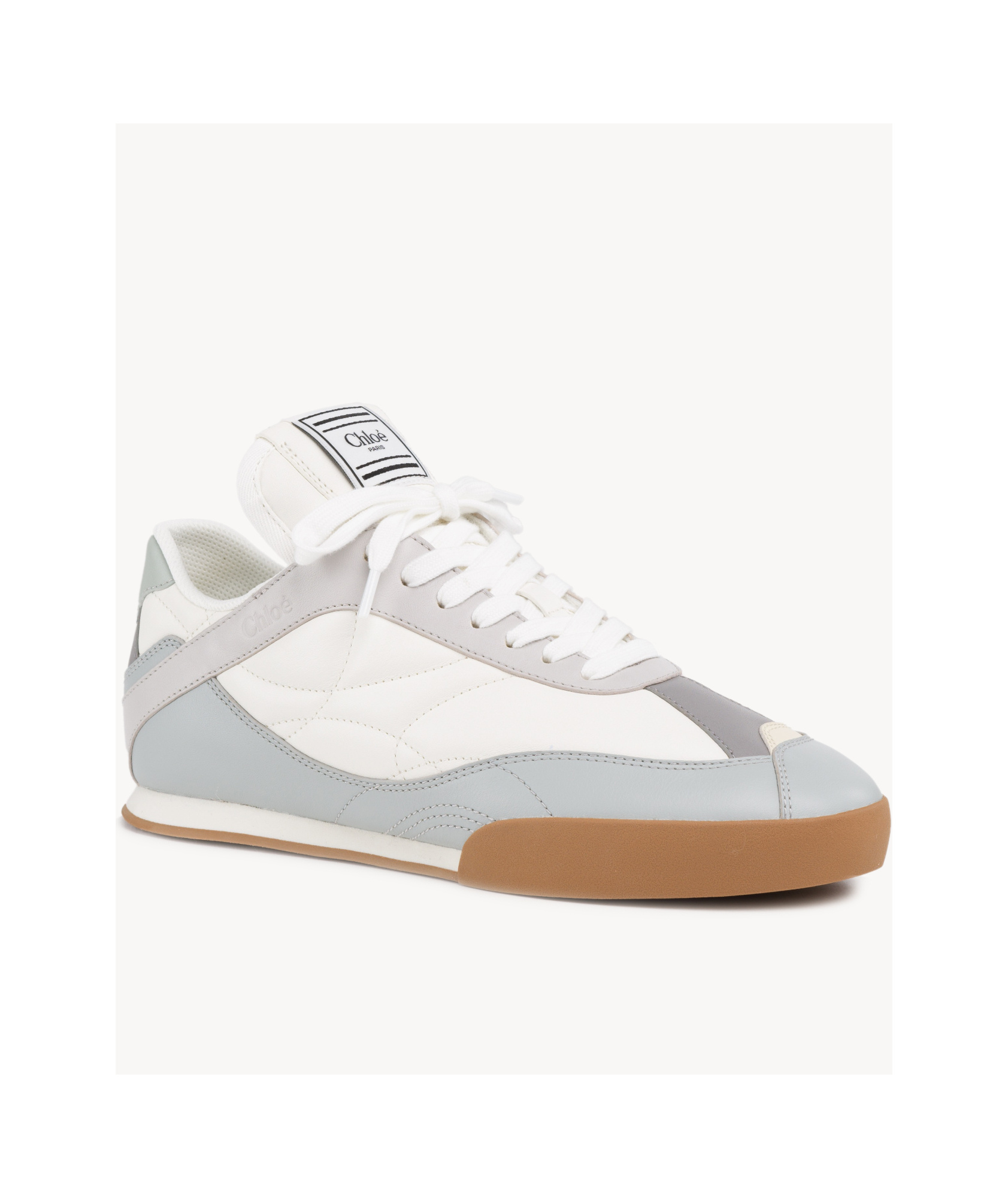 Chloé Kick Lace-up Leather Low Top Sneakers In White