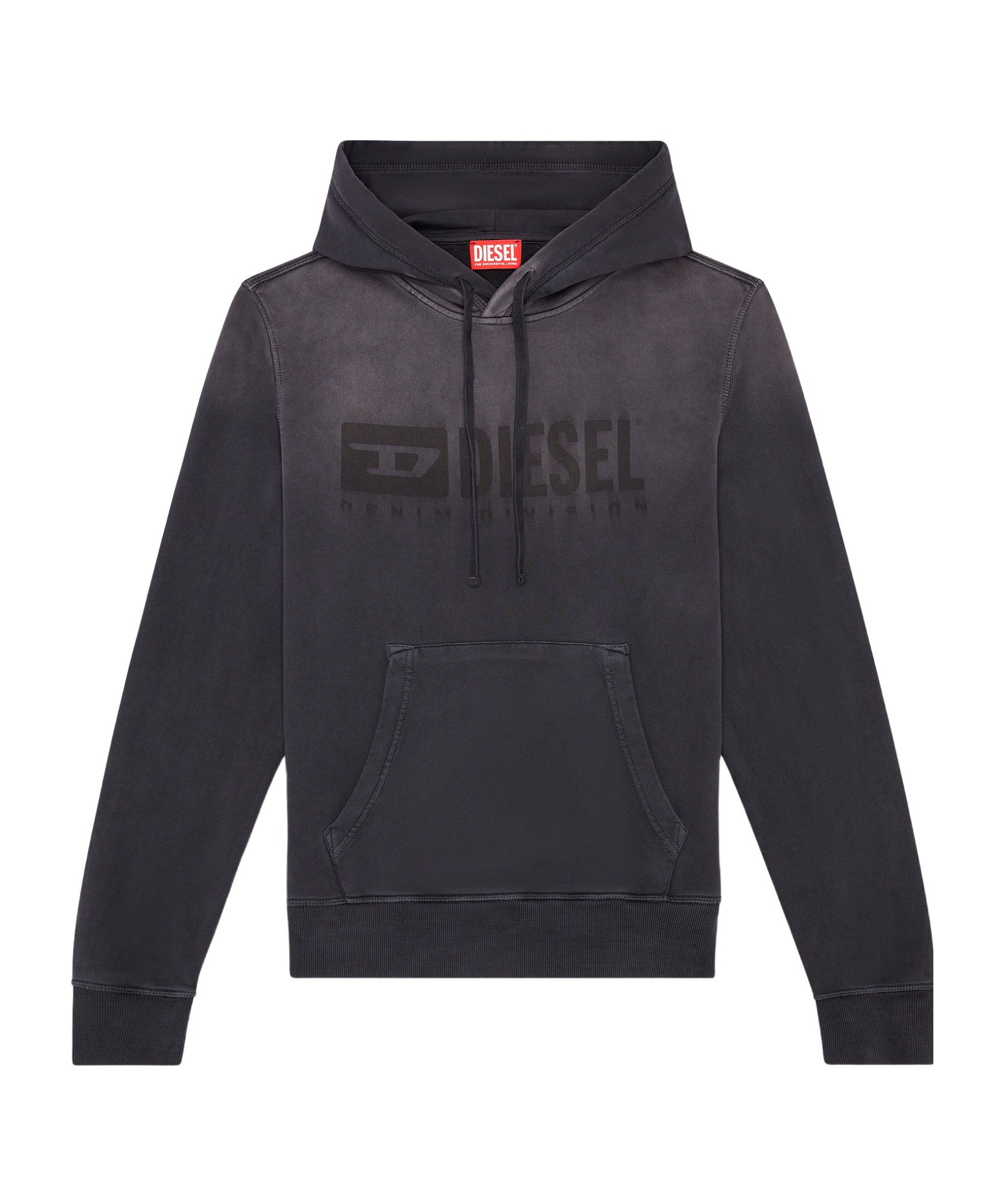 Shop Diesel Logo-print Organic Cotton Hoodie In Black