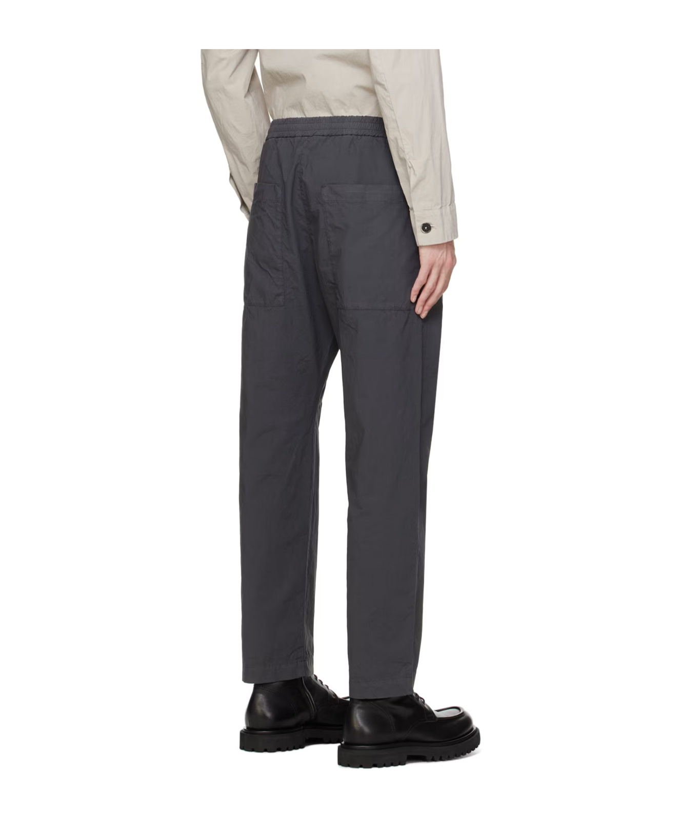 Shop Barena Venezia Elastic Waist Casual Pants In Black
