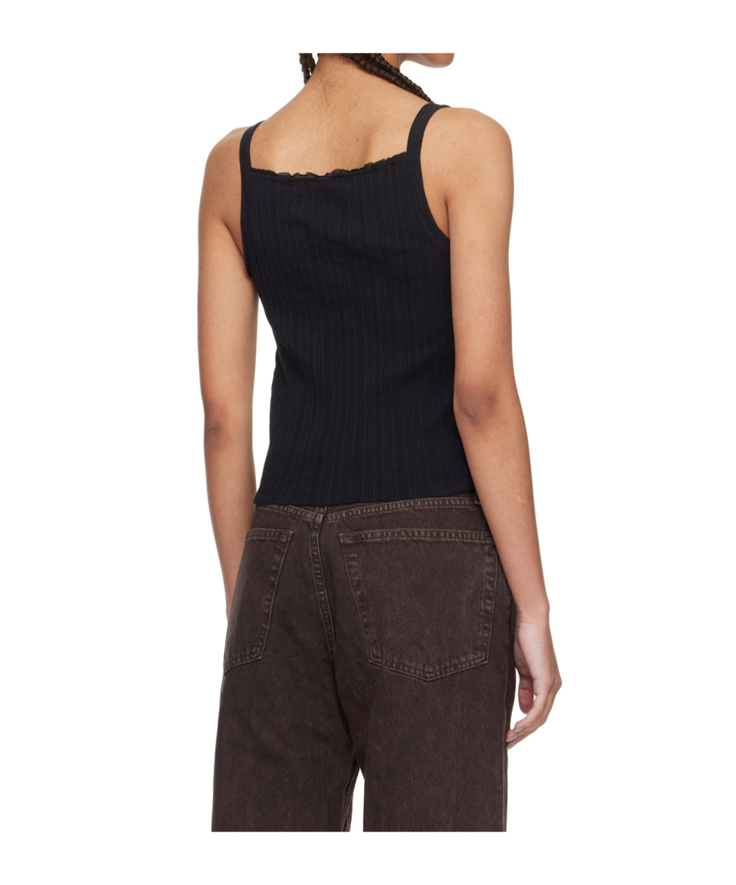 Re/done X Hanes Ribbed Jersey Sling In Black