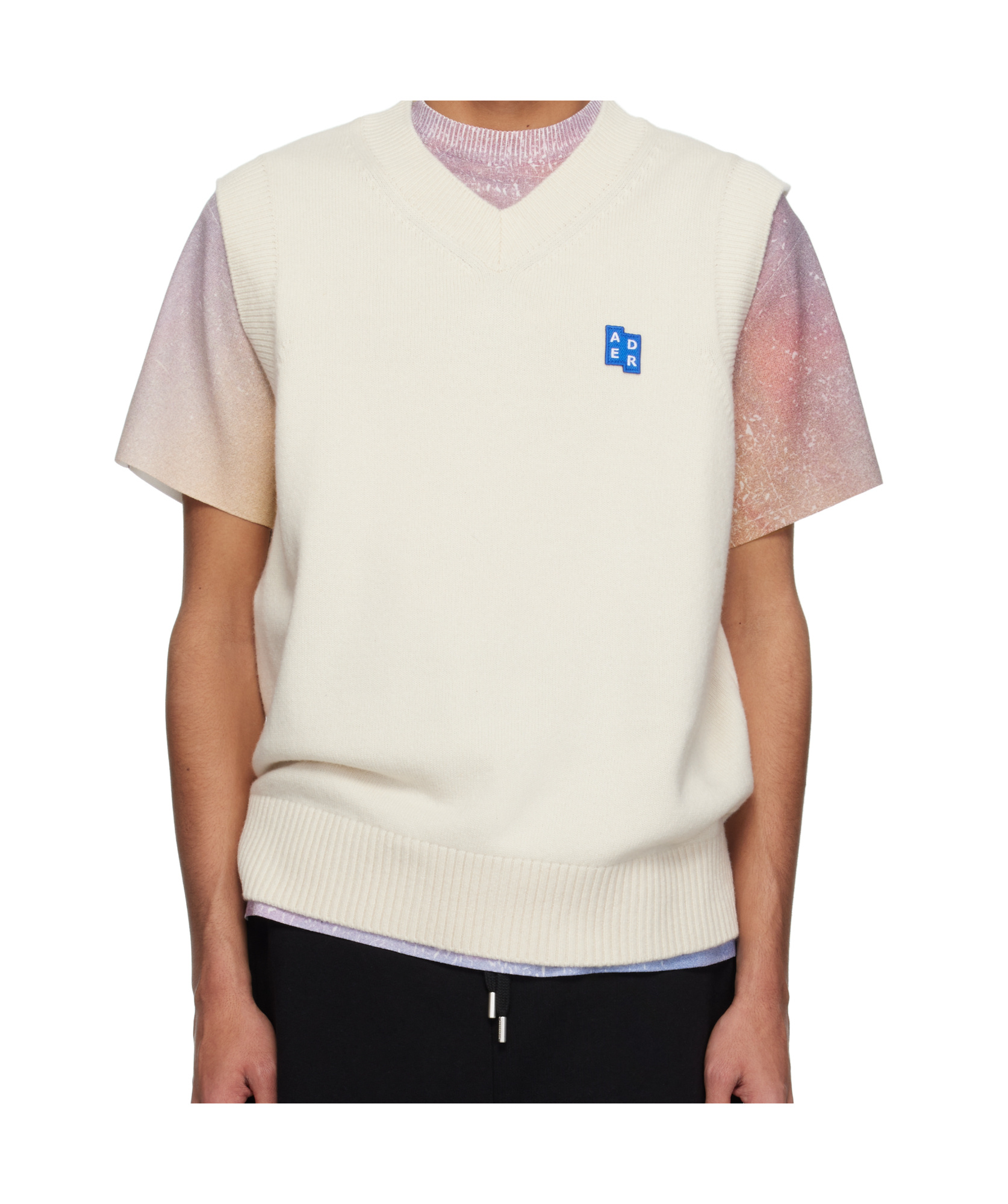 Ader Error Off-white Significant Trs Tag Knit 01 Vest In White