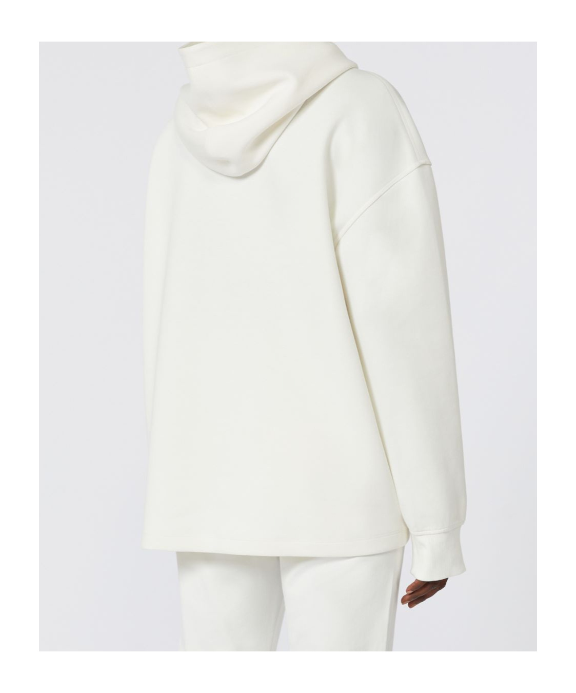Max Mara Oversized Cotton Jersey Sweatshirt In White