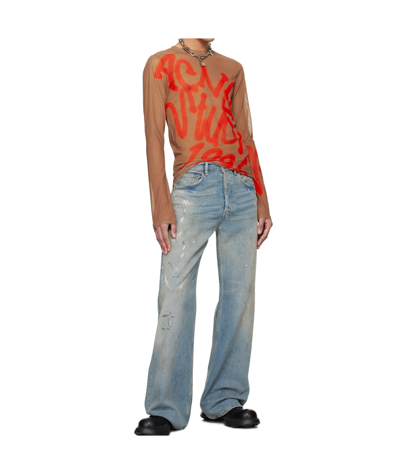 Acne Studios Logo-print T-shirt In Multicolor