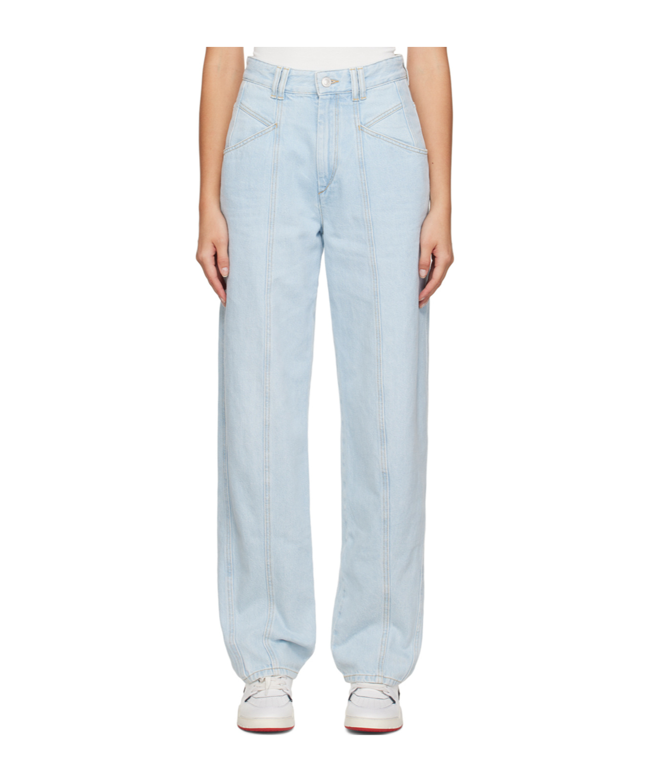 Isabel Marant Blue Vetan Jeans In White