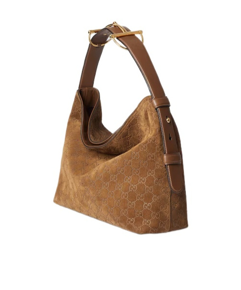 Gucci Medium Gg Suede Beatrix Shoulder Bag In Brown