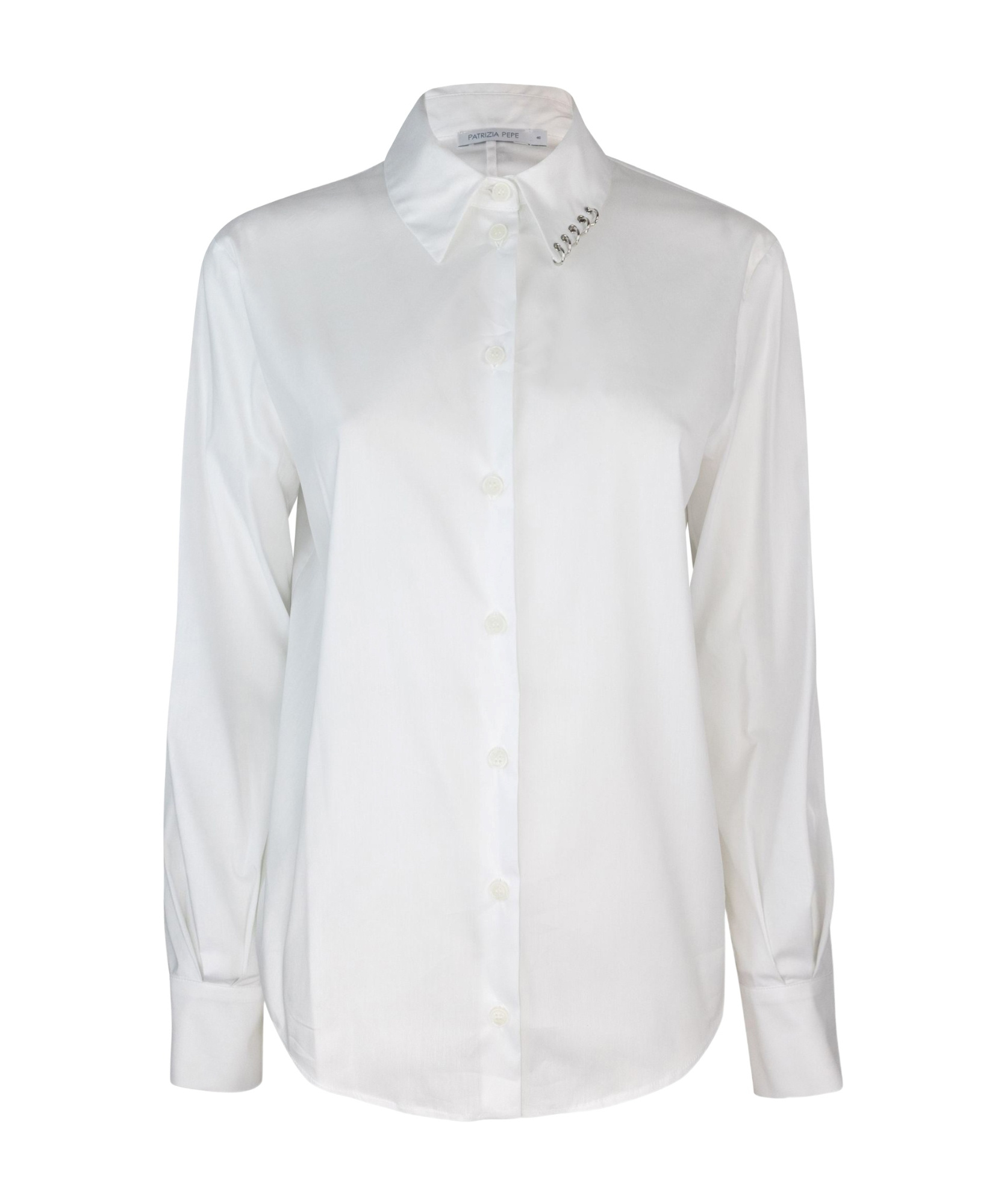 PATRIZIA PEPE PIERCING-DETAIL SHIRT 