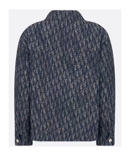 Dior Jacquard Snap Casual Coat In Black