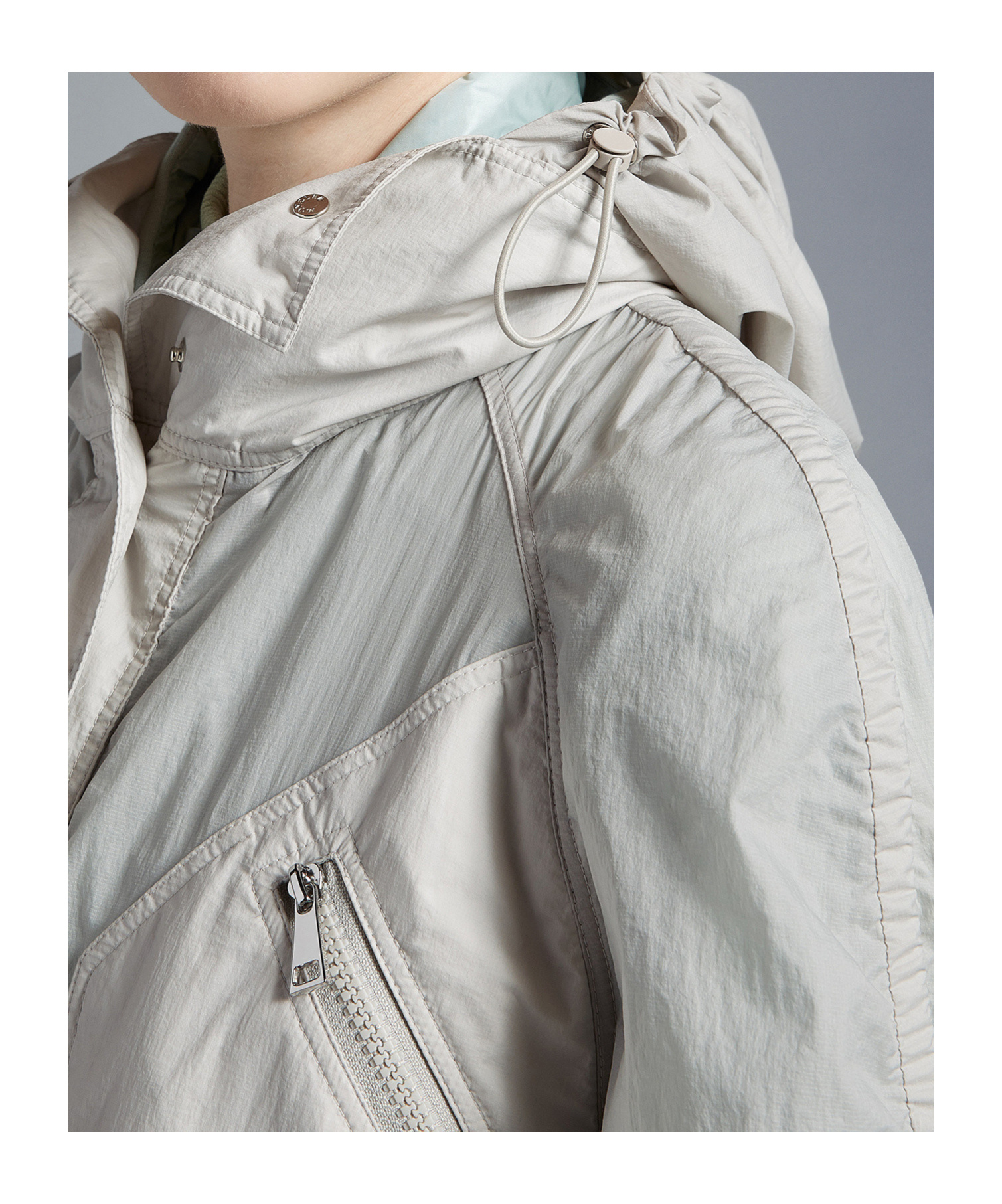 Shop Moncler Potet Parka Coat In Light Gray