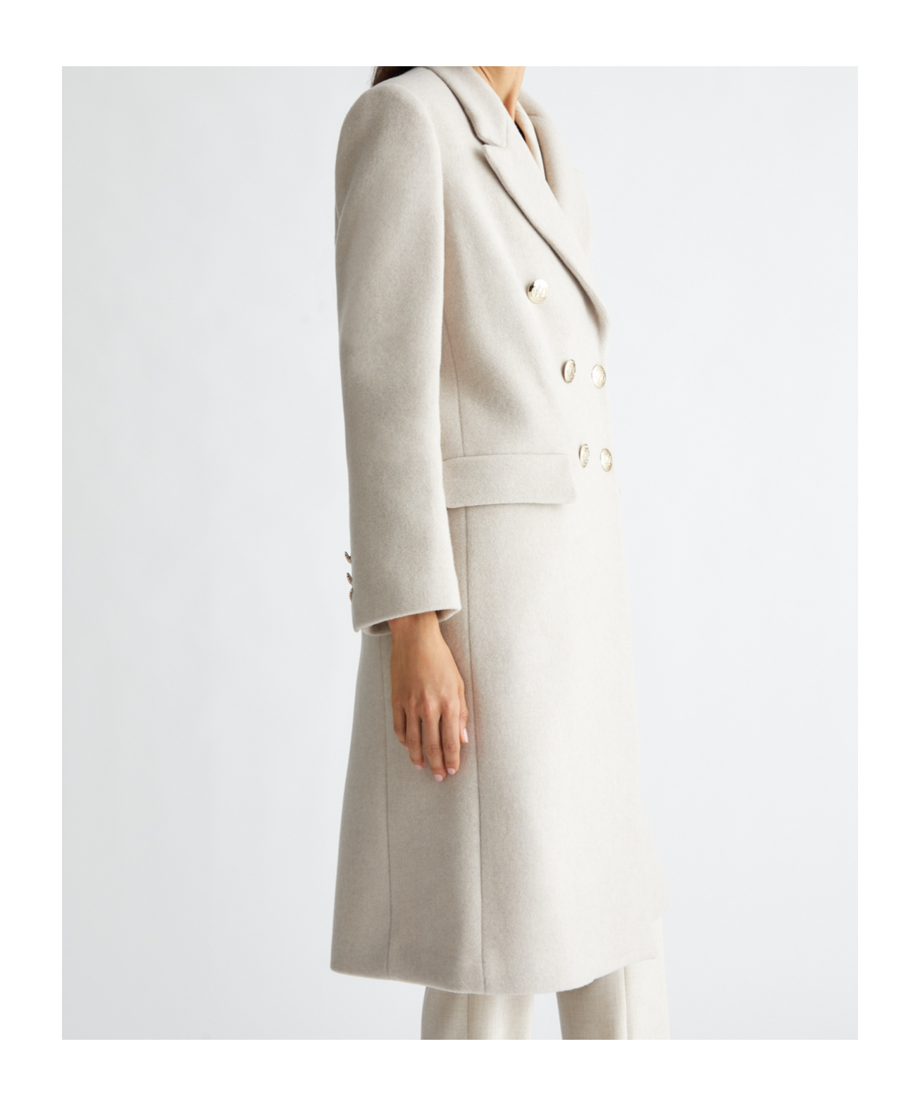 Liu •jo Double-breasted Coat In White