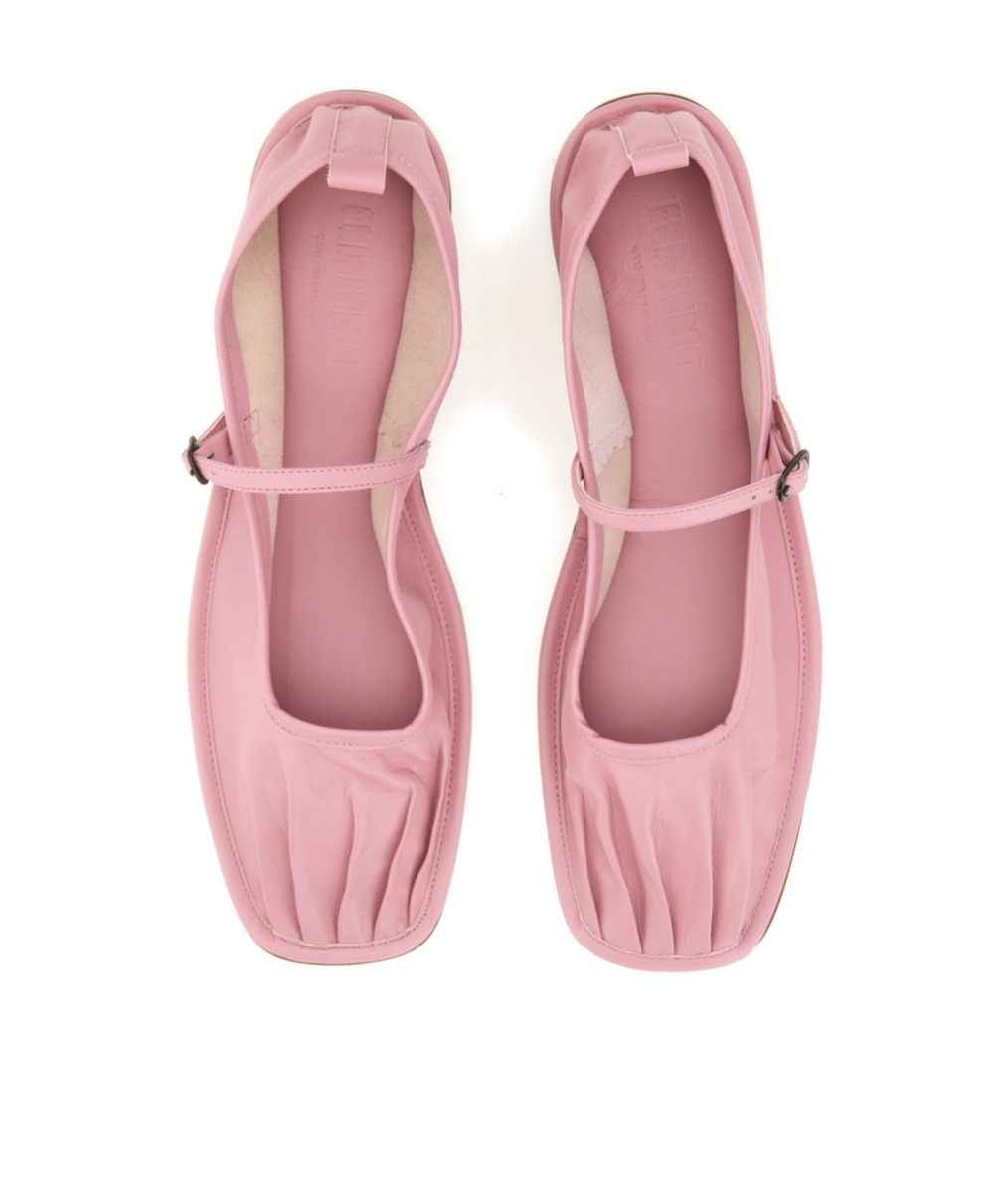 Hereu Woman Ballet Flats Pink Size 11 Leather In Pink
