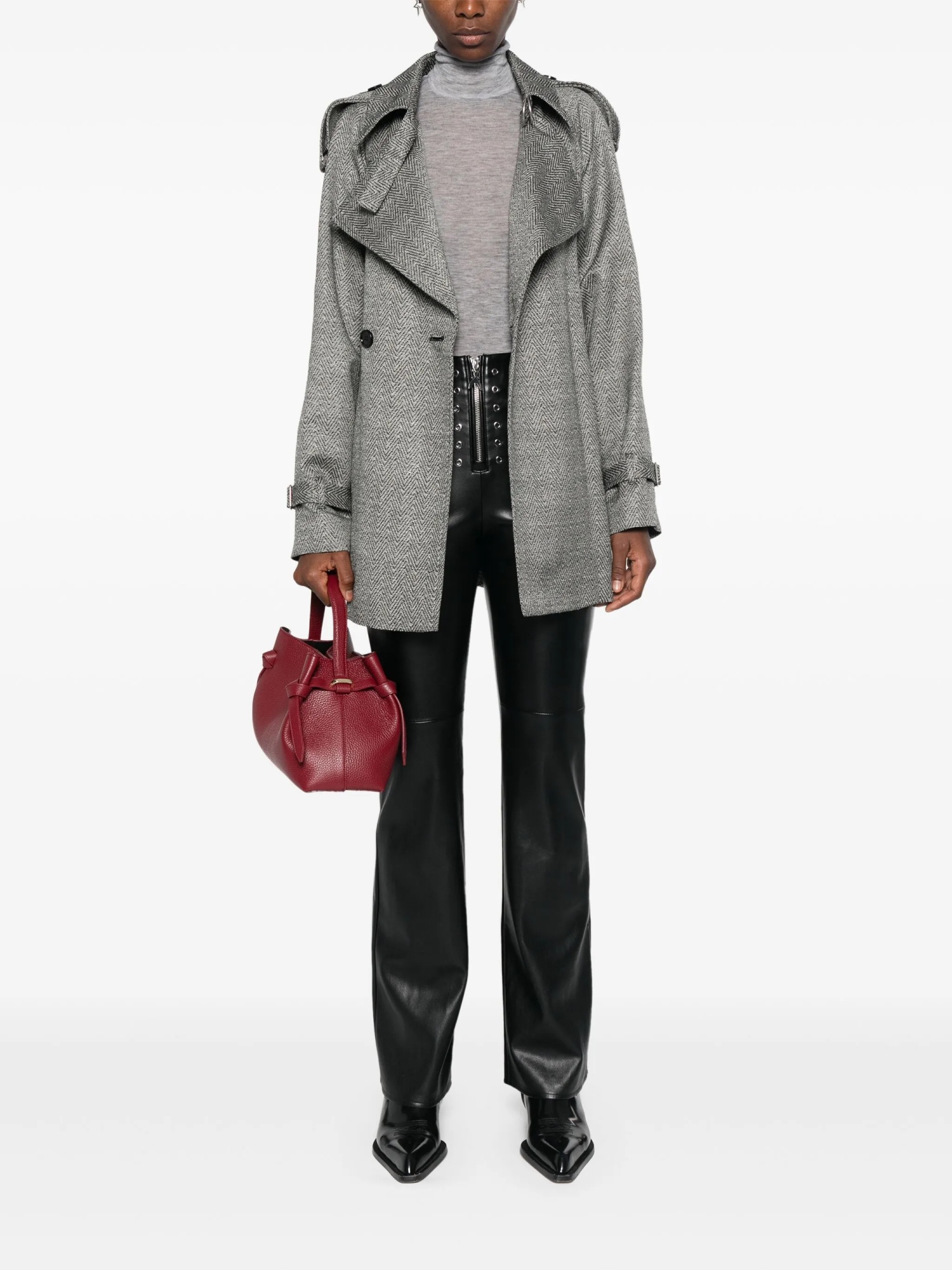 Patrizia Pepe Turtleneck Sweater In Gray