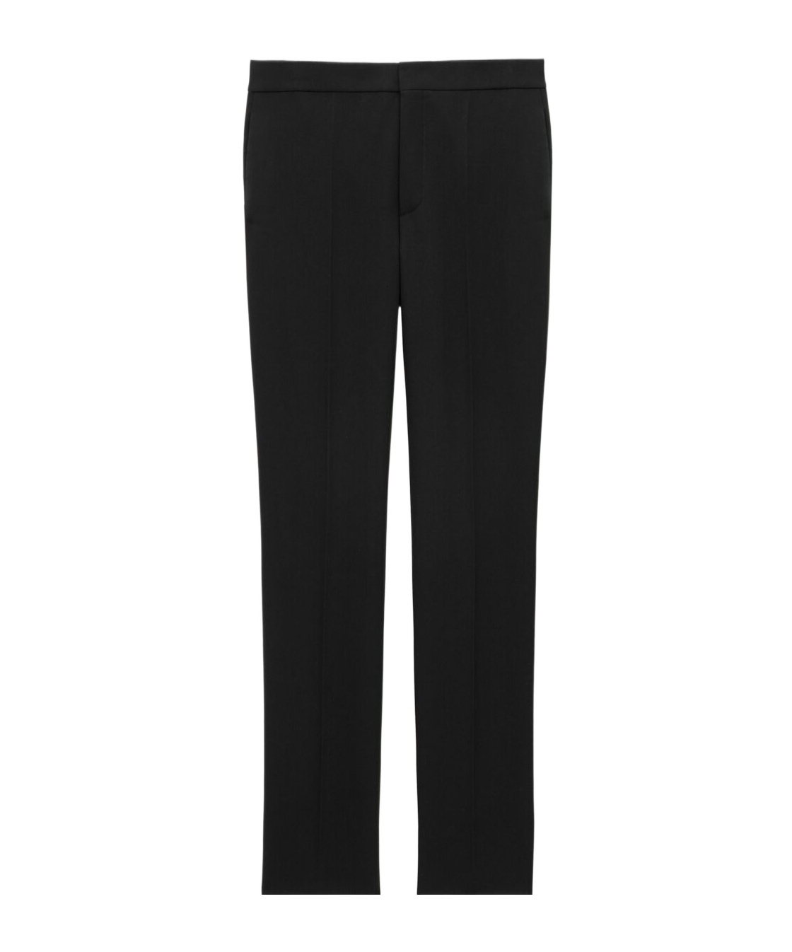 Saint Laurent Pure Wool Trousers In Black