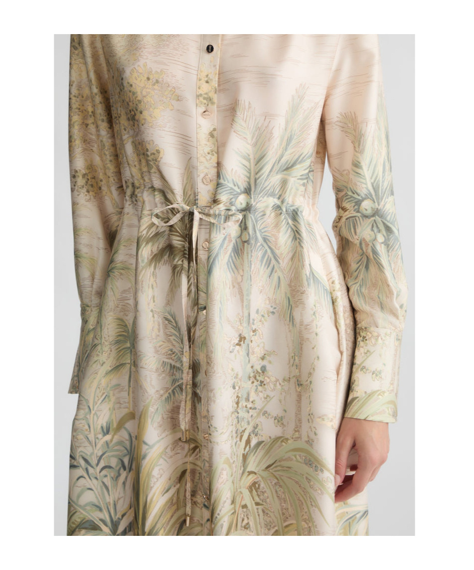 Liu •jo Floral-print Midi Dress In Nude