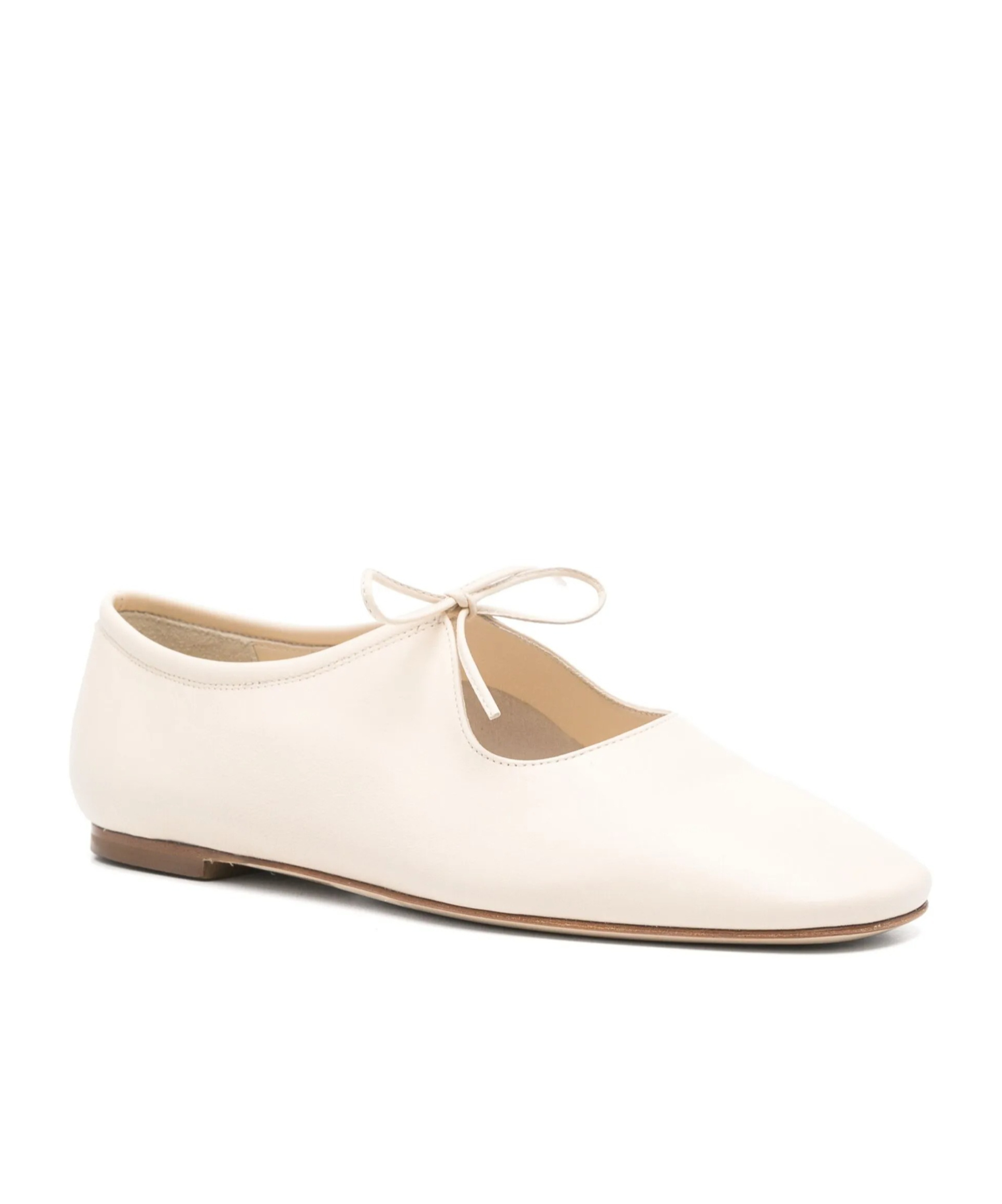 Aeyde Leather Ballet Flats In White