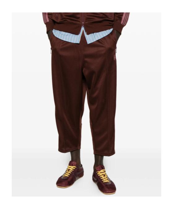 Needles Side-stripe Logo-detail Pants In Brown