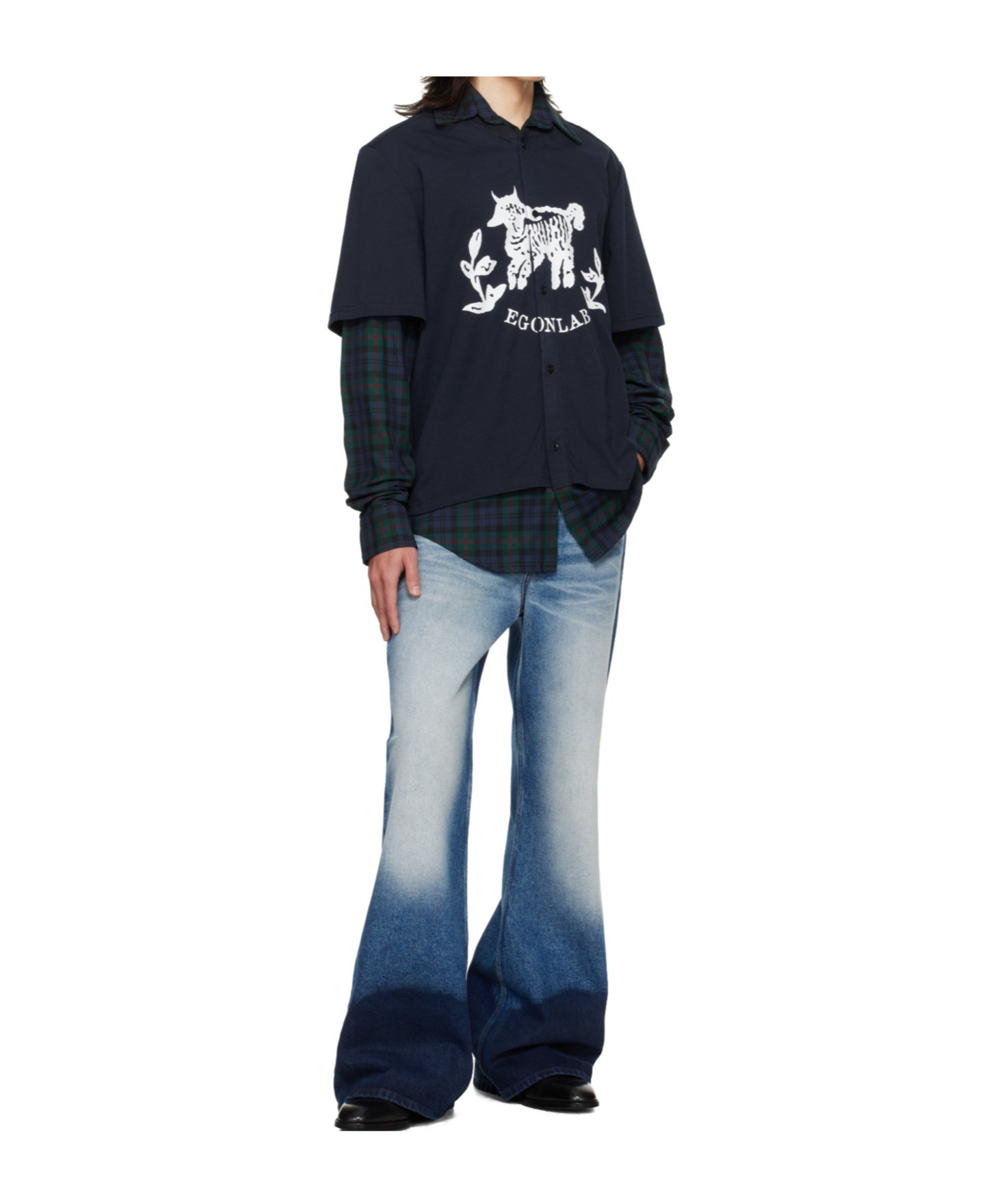 Egonlab Navy Moutono Shirt In Blue