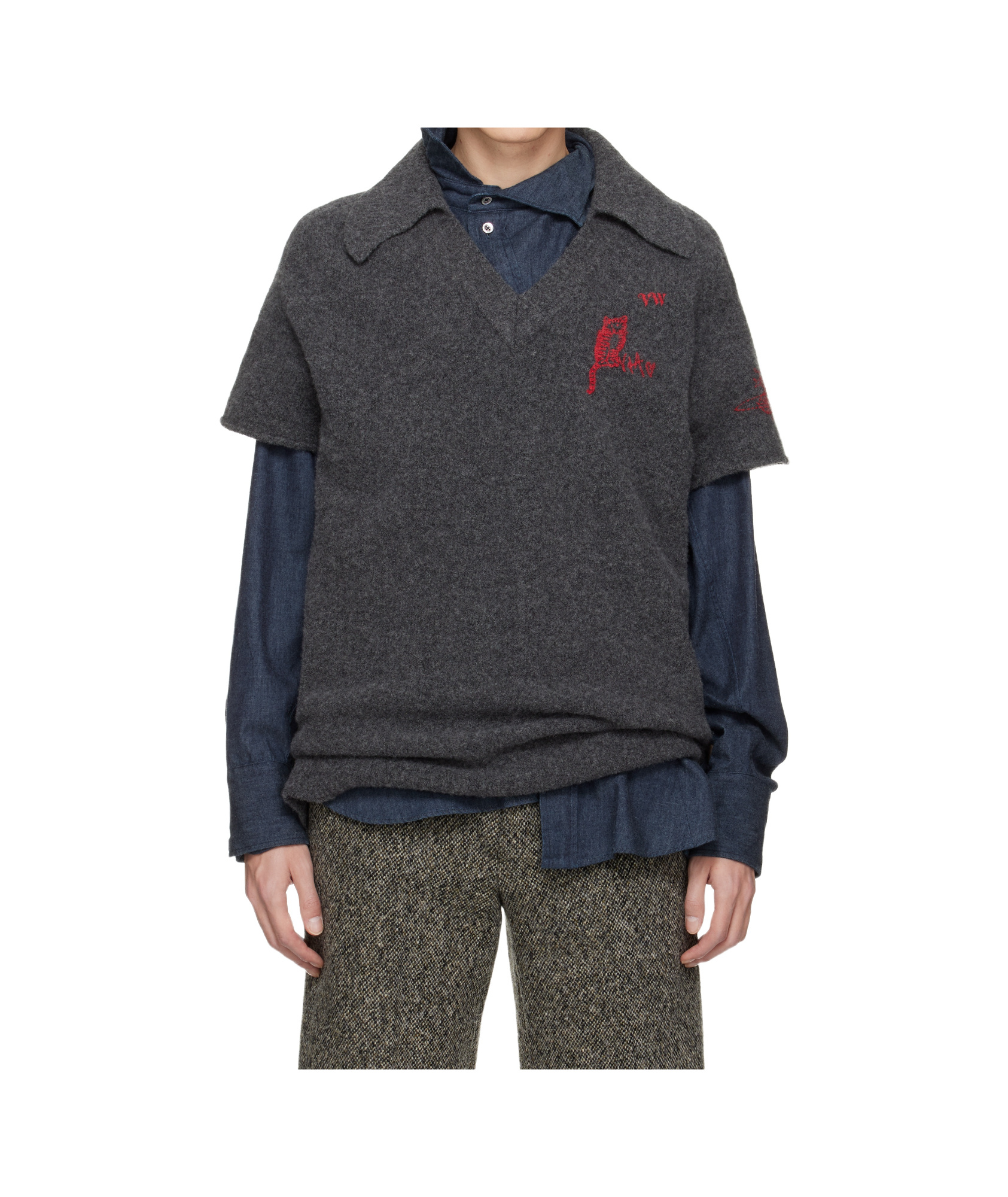 Vivienne Westwood Wool And Cashmere Blend Logo Vest In Green