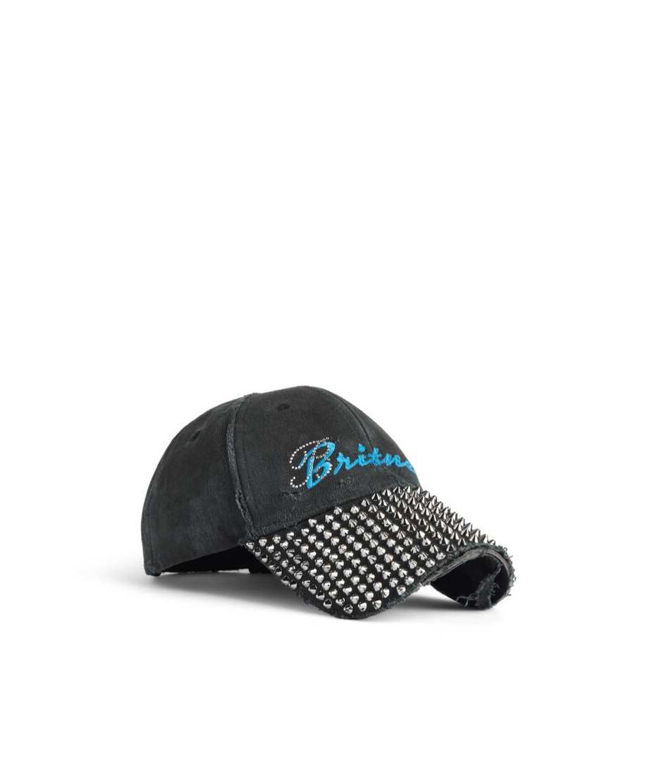 Balenciaga Music Britney Spears Series Cap In Faded Black /blue In Blue