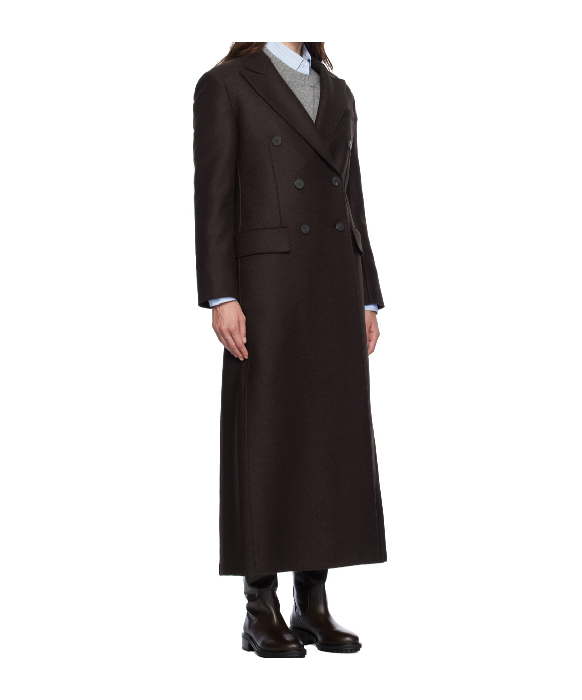 HARRIS WHARF LONDON LONG DOUBLE-BREASTED COAT