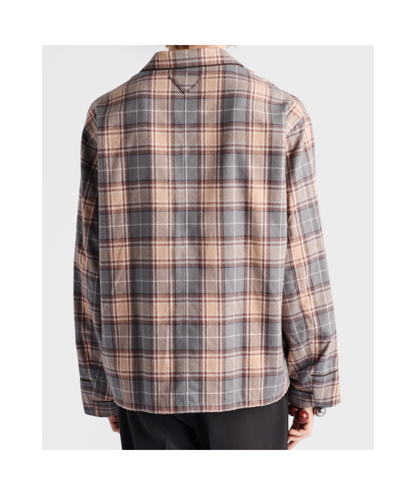 Prada Checked Cotton Shirt In Blue