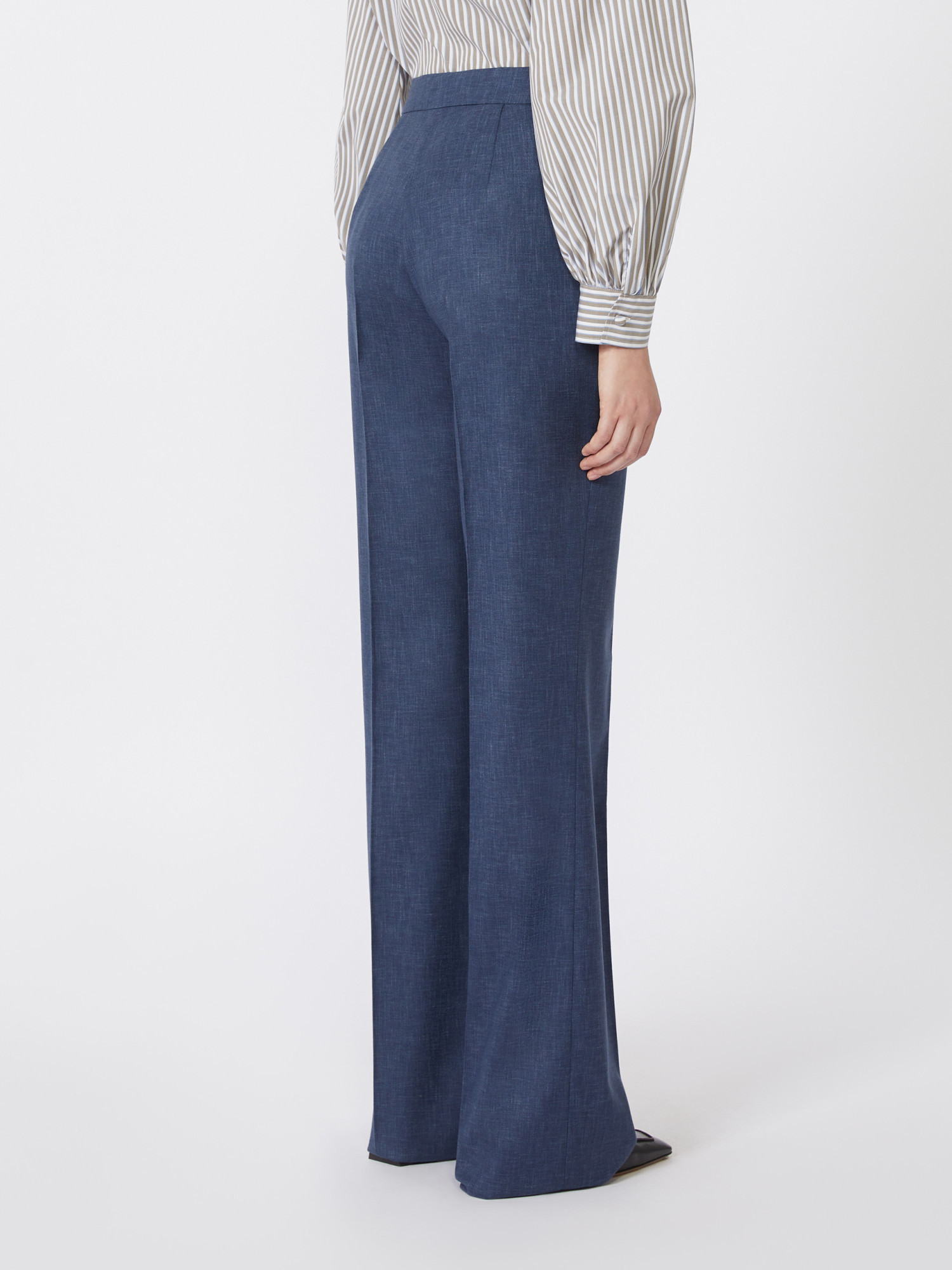 Max Mara Wool Casual Pants In Blue