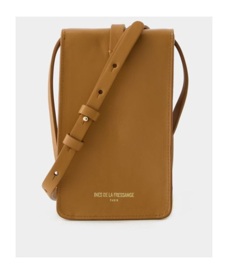 Ines De La Fressange Logo Shoulder Bag In Brown