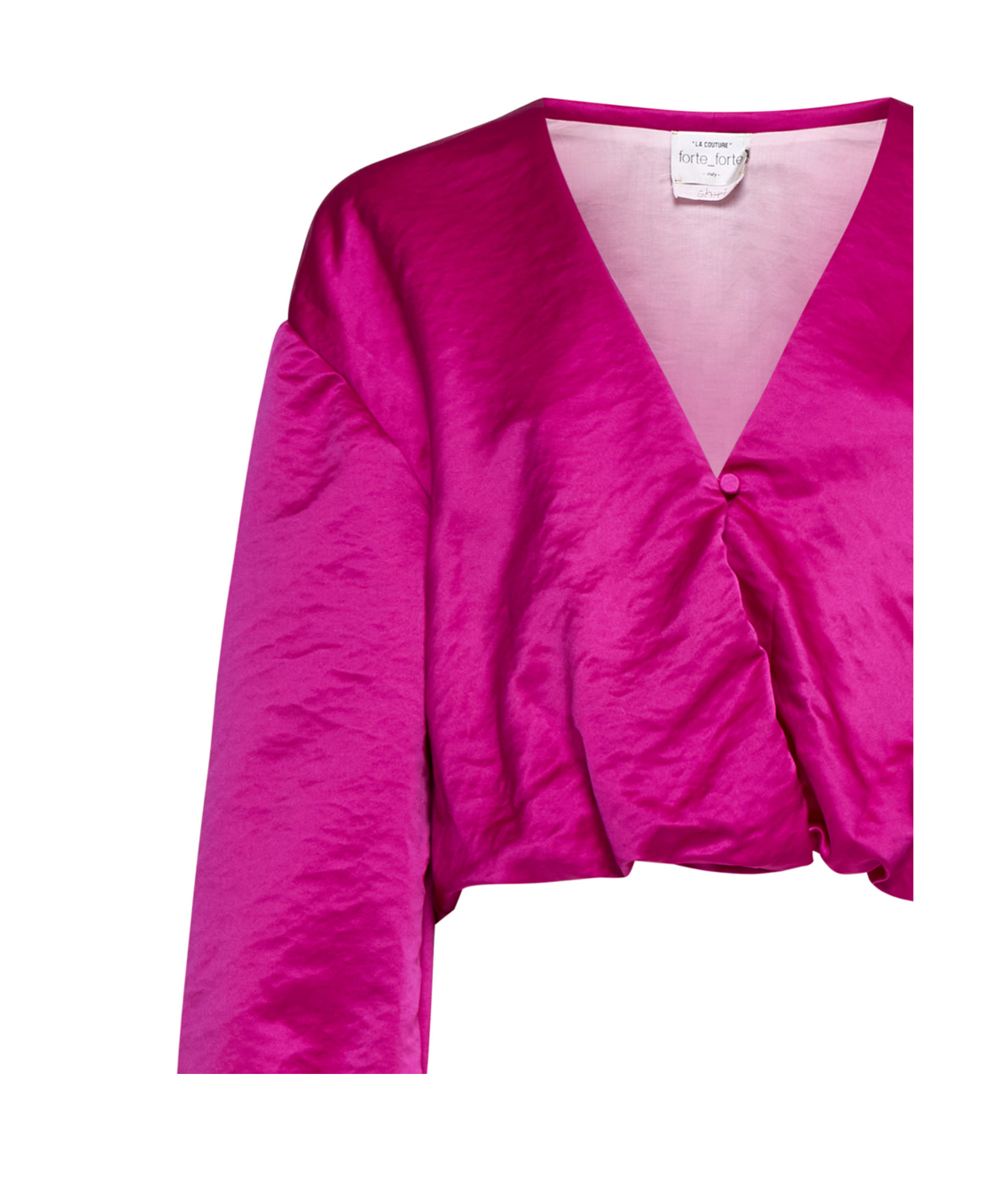 Forte Forte Cropped-bluse Aus Satin In Pink