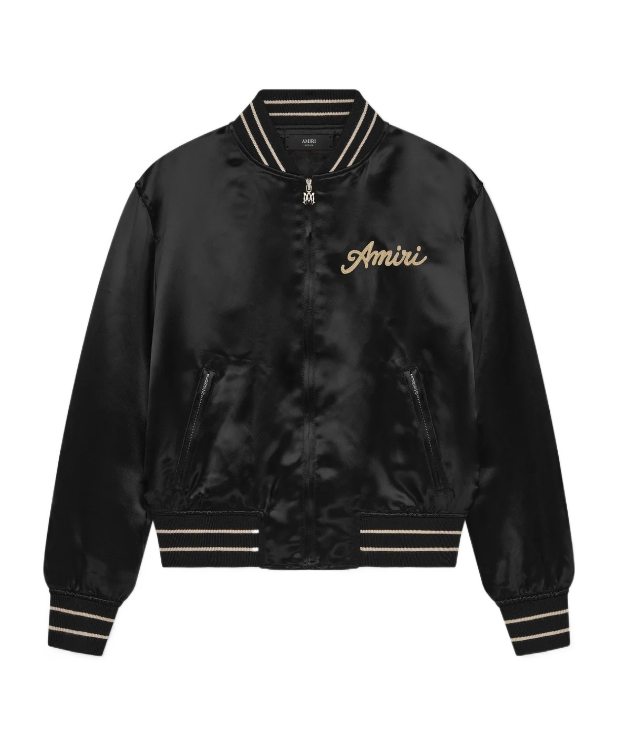 Amiri Bomber Jacket With Ribbed Cuffs And Hem In Black