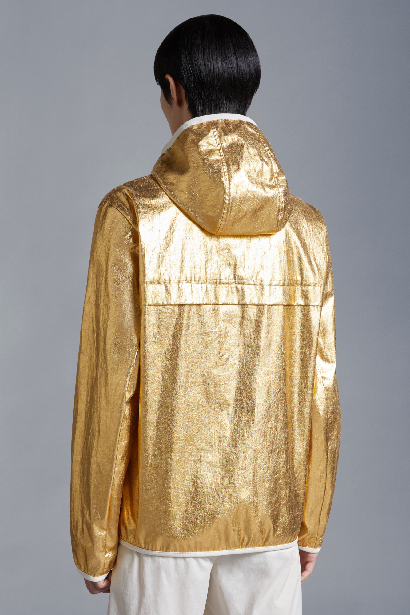 Moncler Roques Laminated Hooded Jacket In Yellow