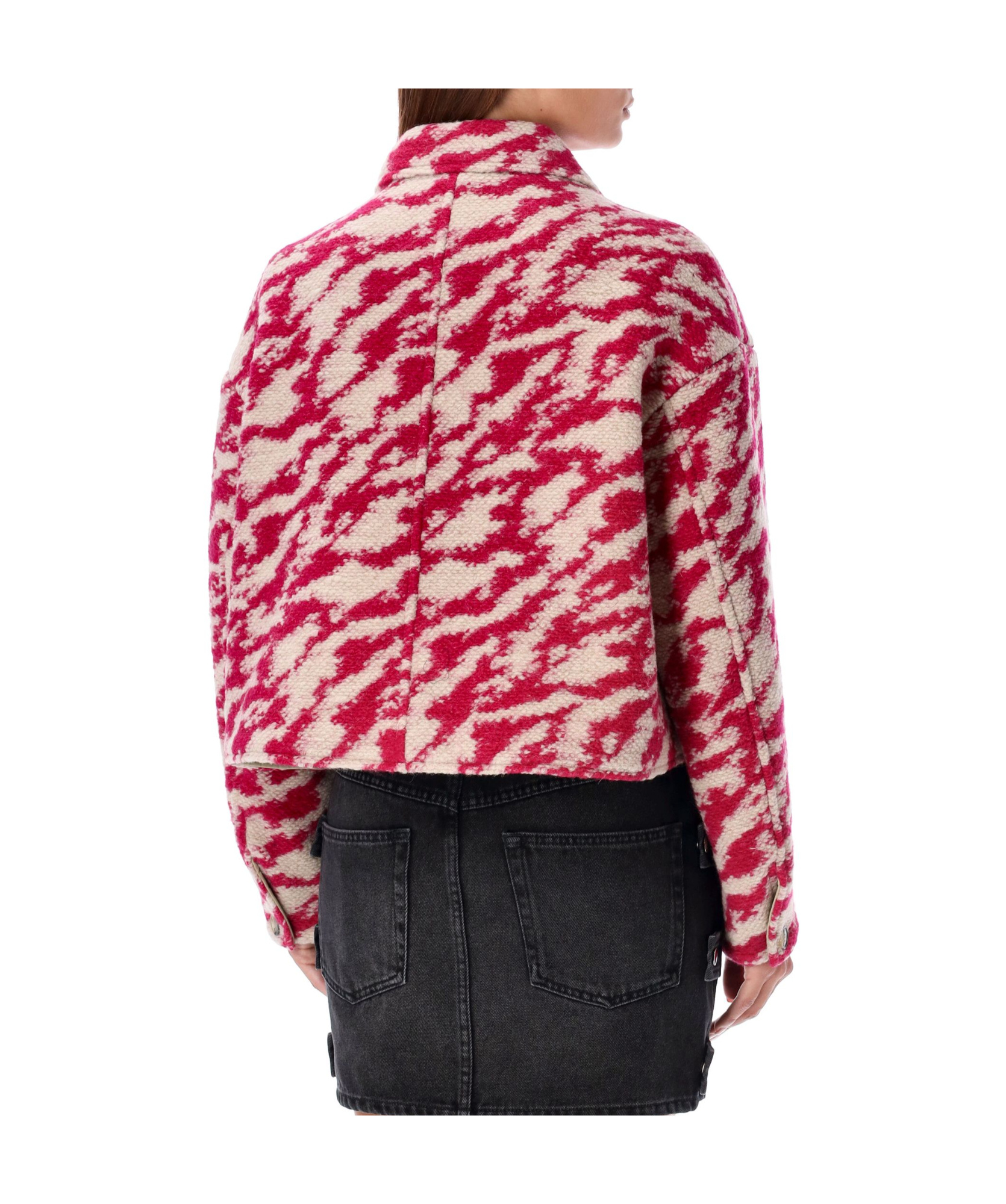 Isabel Marant Étoile Cropped Jacket Patterned Chest Pockets In Multicolor