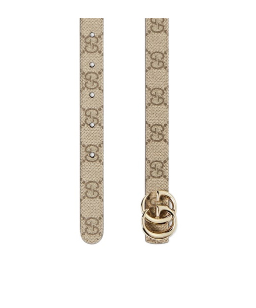Gucci Reversible Gg Marmont Thin Belt In Brown