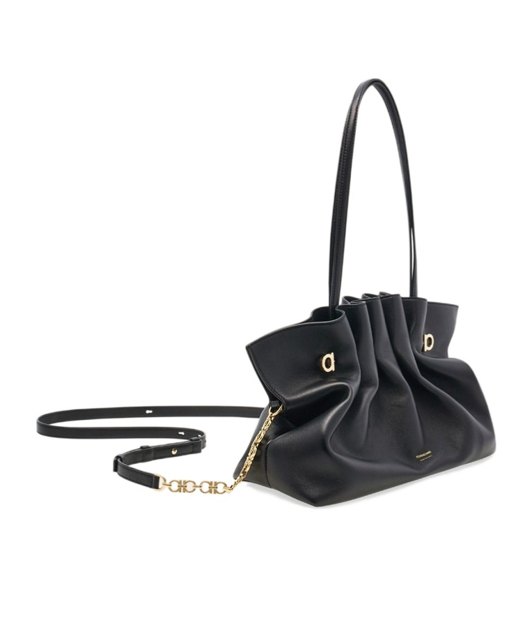 Ferragamo Soft Bag (m) In Black