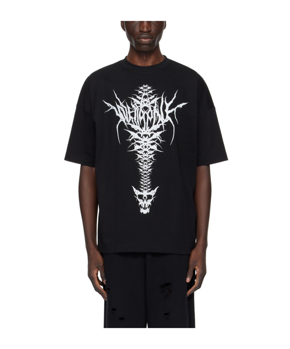 We11 Done Skull Pattern T-shirt In Black