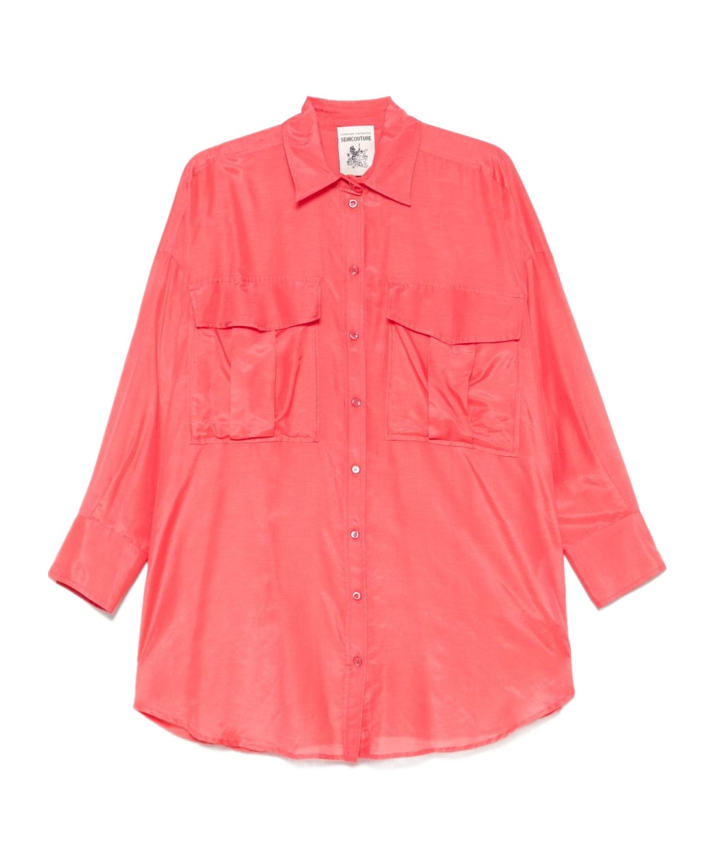Semicouture Angelica Cotton And Silk Shirt In Pink