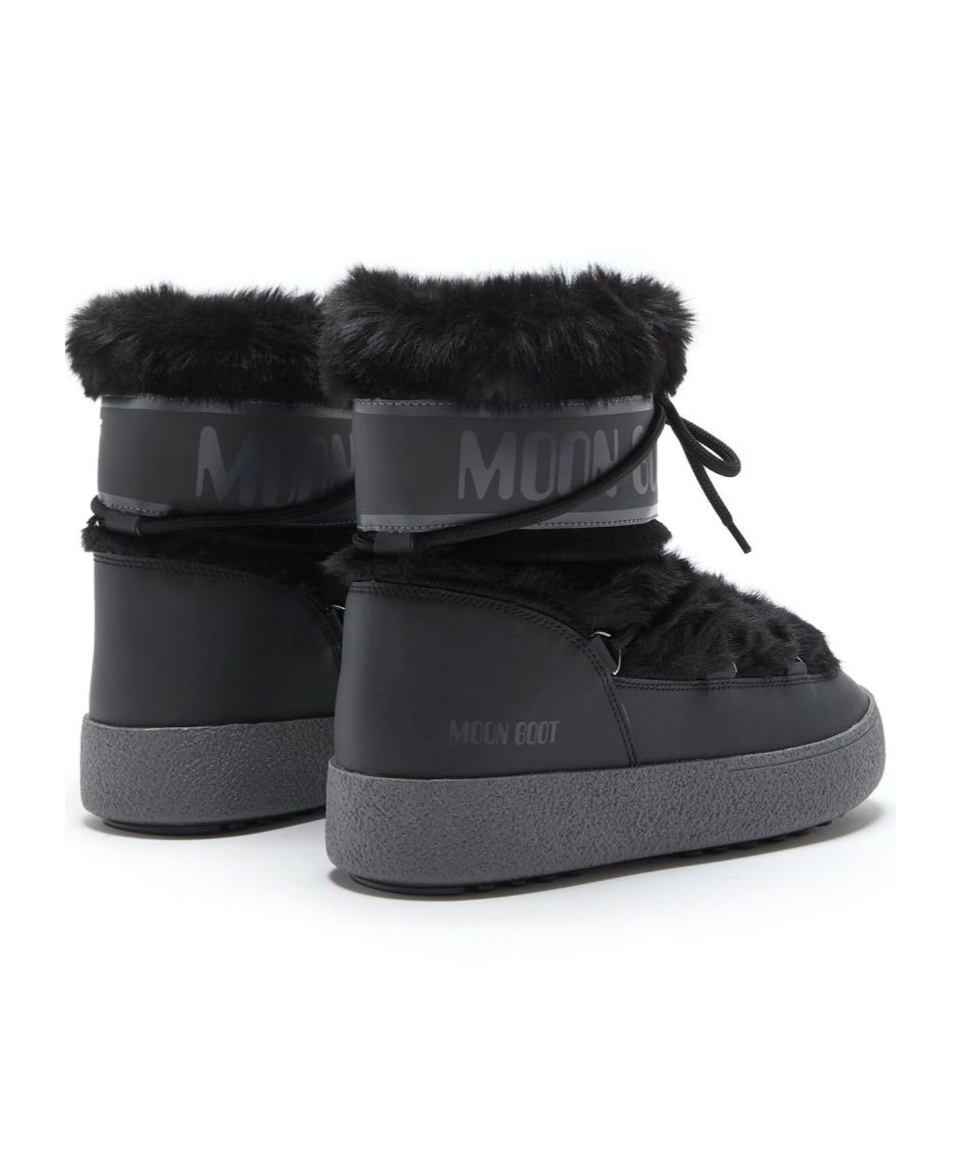 Moon Boot Ltrack Low Faux-fur Boots In Black