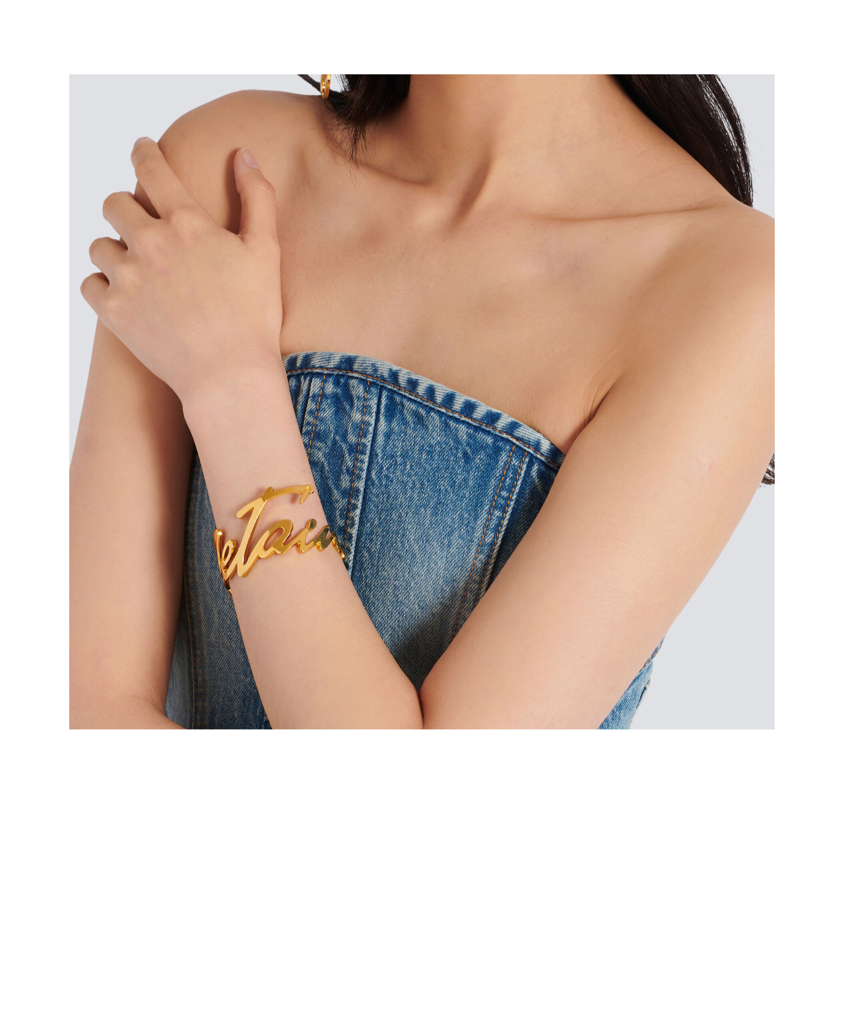 BALMAIN 'JE T'AIME' BRASS BRACELET