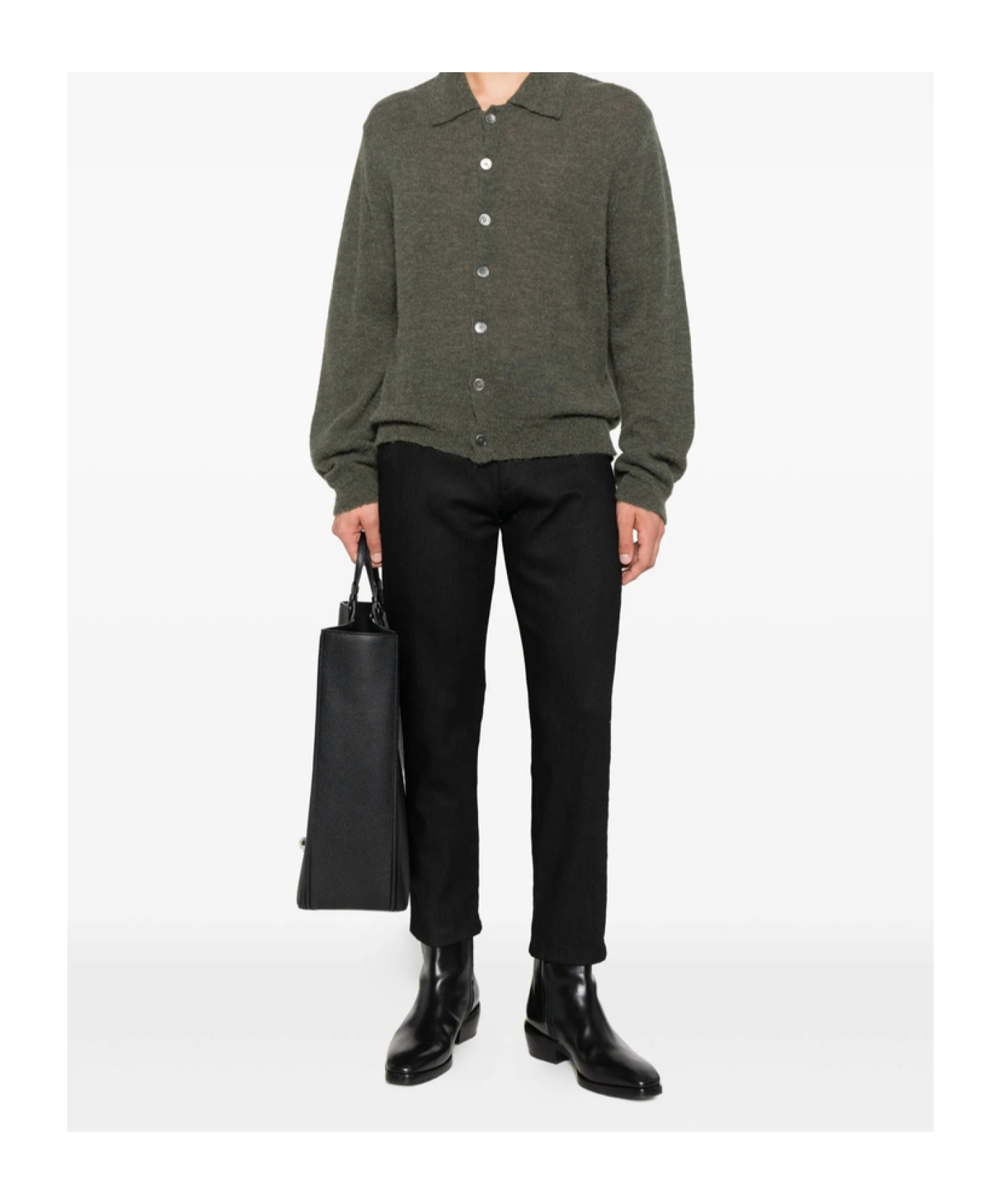 7 For All Mankind Cotton-blend Trousers In Black