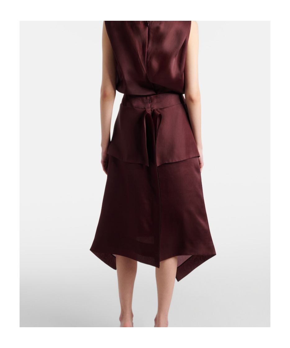 Khaite Nina Midi Skirt In Burgundy