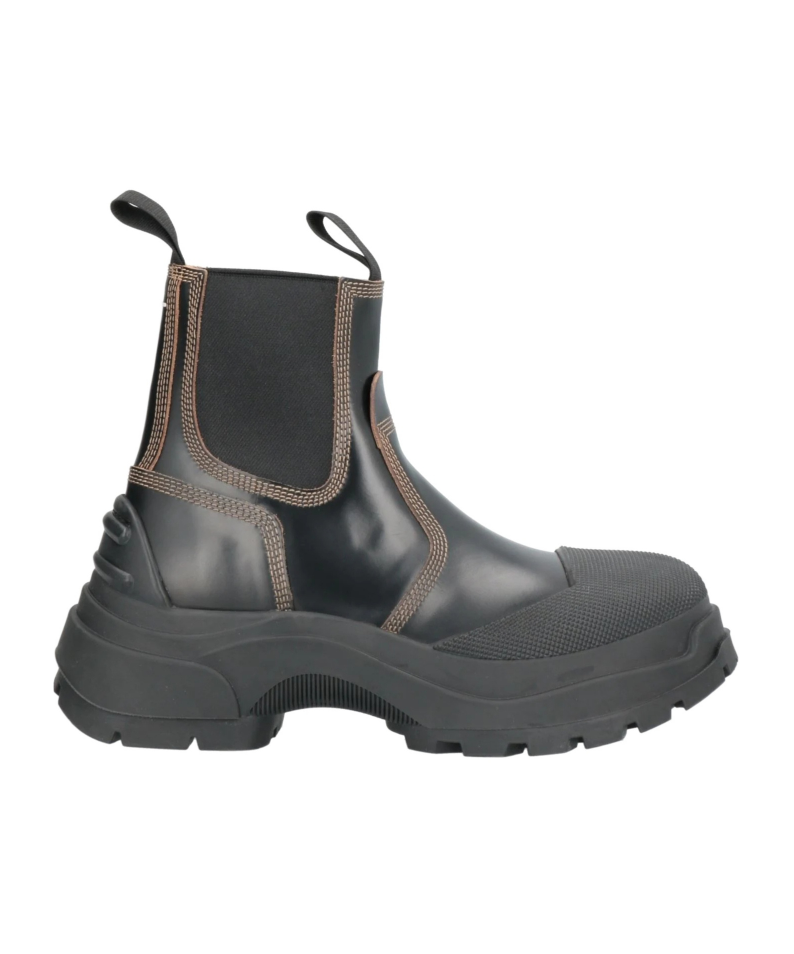 Maison Margiela Two-tone Platform Leather Boots In Black
