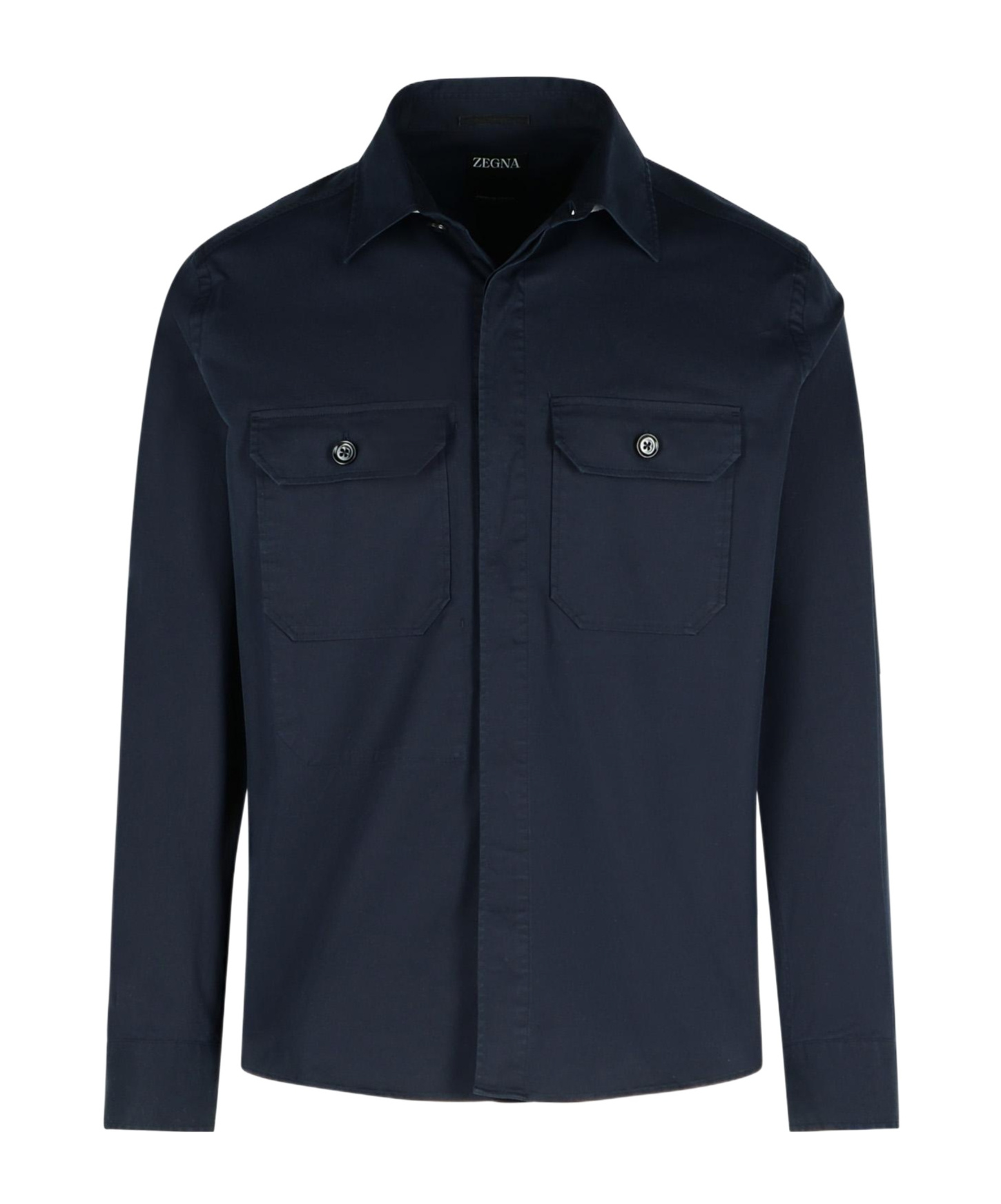 Shop Zegna Long-sleeved Casual Jacket In Black