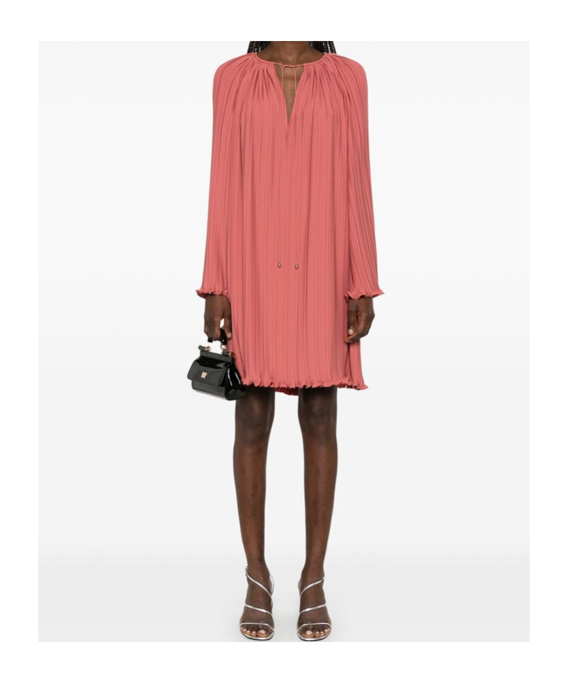 Lanvin Pleated Dress In Red