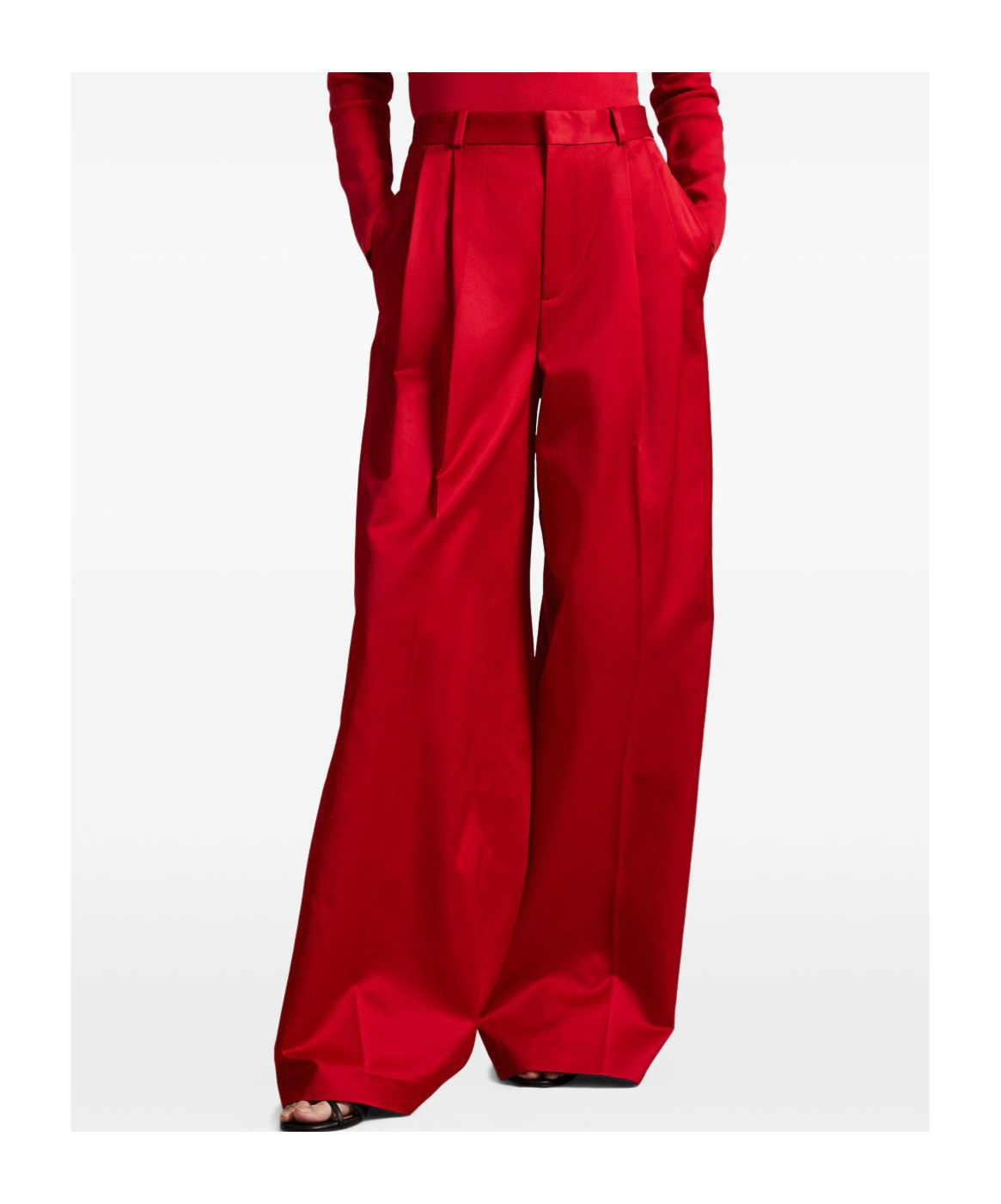 Polo Ralph Lauren Wide Leg Pleated Trousers In Animal Print