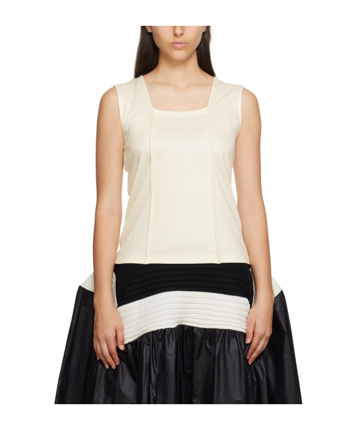 Issey Miyake Spoon Collar Vest In Black