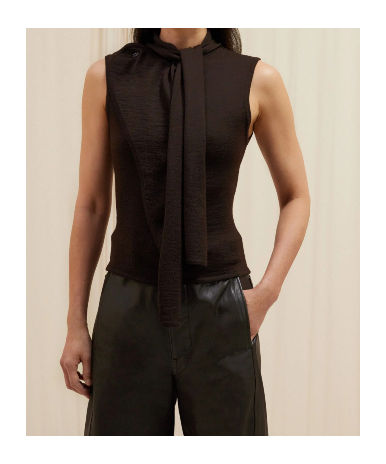 Lemaire Asymmetrical Sleeveless Cardigan In Black