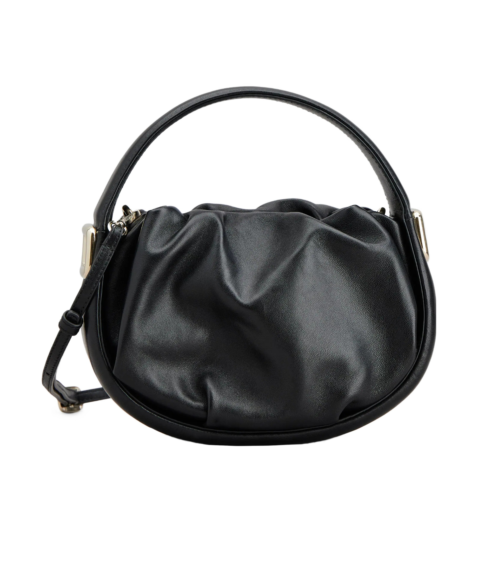 Roger Vivier Hobo Viv' Choc Mini Bag In Leather In Black