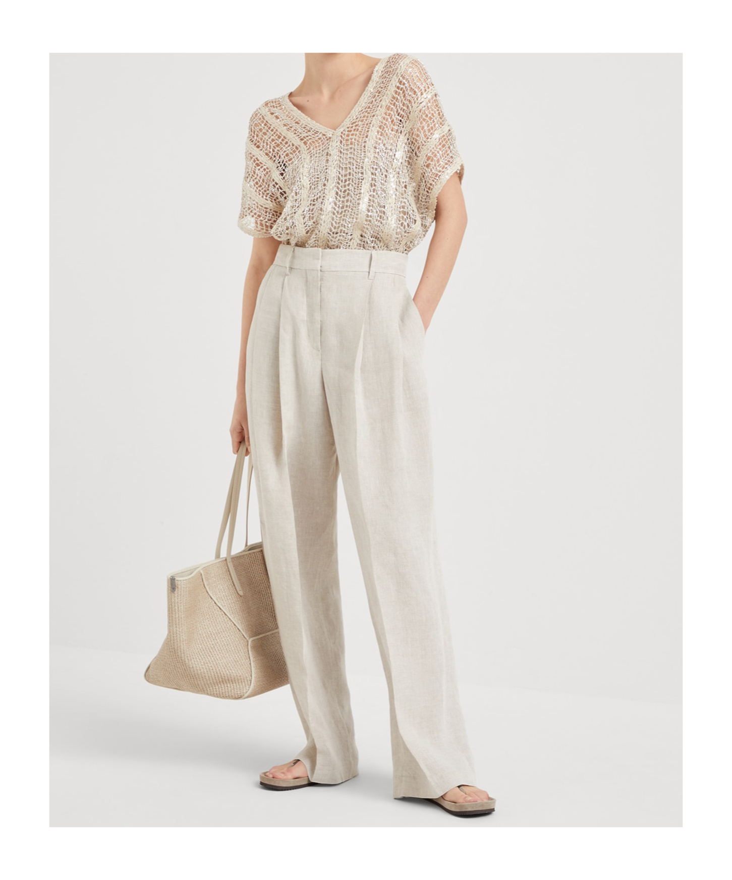 Shop Brunello Cucinelli Straight-leg Trousers In White