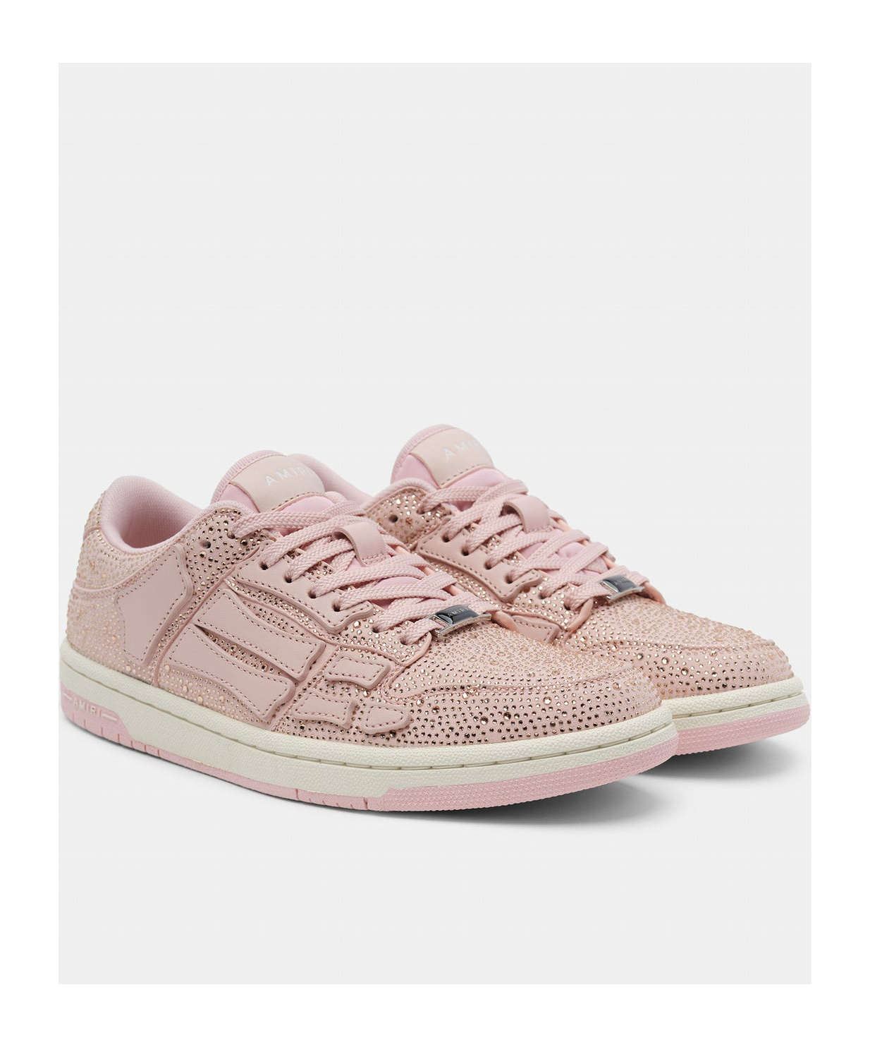 Amiri Skel Top Crystal-embellished Sneakers In Nude