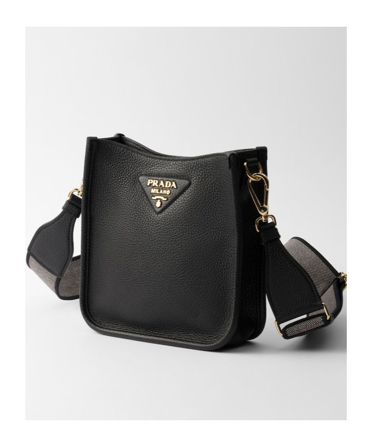 Prada 'hobo' Small Crossbody Bag In Black