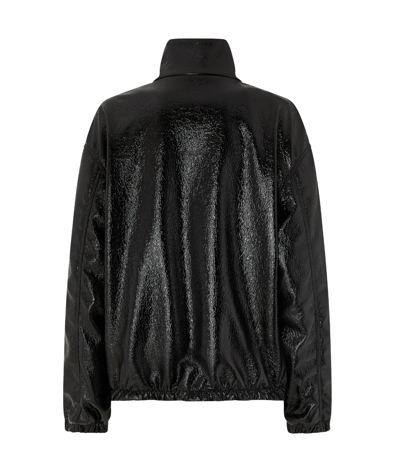 Pinko Oversized Patent-effect Bomber Jacket In Black